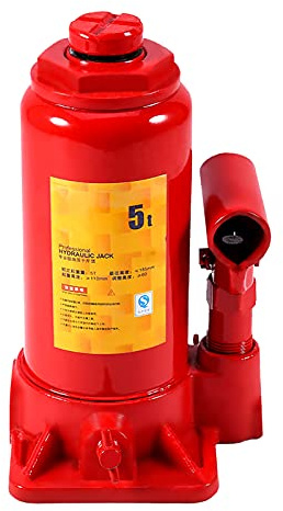 Vertical Hydraulic Bottle Jack, 5 Tonne Capacity, Heavy Duty Stamp Jack for Van, Boat, Truck, Caravan