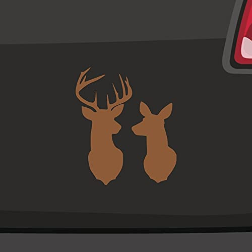 Aufkleber Reh und Hirsch Kontur Sticker Mr. & Mrs. Platzhirsch Hirschkuh Rotdam in 6 Größen und 21 Farben