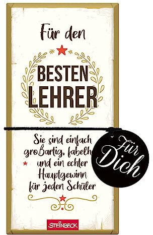 STEINBECK Lehrer Geschenk Schokolade 100g Tafel Für den Besten Lehrer Danke für die schöne Zeit Abschied Dankeschön Abschluss Lieblingslehrer