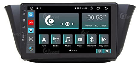 Jf Sound car audio system Costum fit Autoradio für Iveco Daily Android GPS Bluetooth WiFi Dab USB Full HD Touchscreen Display 9 Easyconnect 8-Kern-Prozessor Sprachbefehle, Schwarz, JF-139ID-X9