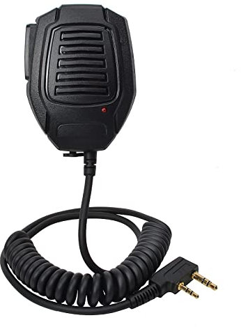 UAYESOK Handheld Lautsprechermikrofon, Schulter Reomote Funkmikrofon 2 Pin mit 3,5mm Ohrhörerbuchse, Kompatibel mit BAOFENG Walkie Talkie UV-5R 888S RETEVIS Kenwood TYT WOUXUN Funkgerät Zubehör