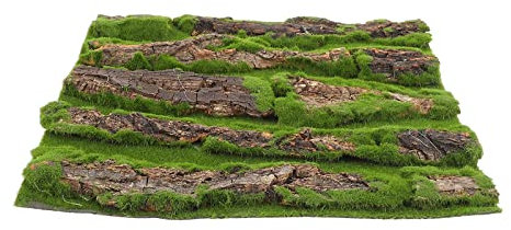 POPETPOP 3d Fish Tank Background 3d Fish Tank Background Simulate Bark Decoration Aquarium Background Decoration Reptile Cage Artificial Terrarium Background Cork Tile Background