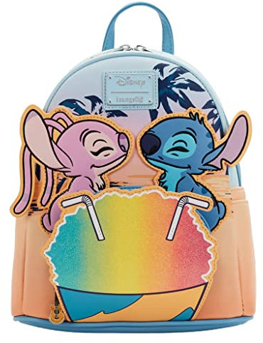 Loungefly Disney Lilo and Stitch Damen-Schultertasche mit Doppelriemen, Motiv: Schneekegel, Mehrfarbig/Meereswellen (Ocean Tides), Einheitsgröße, Wdbk2386