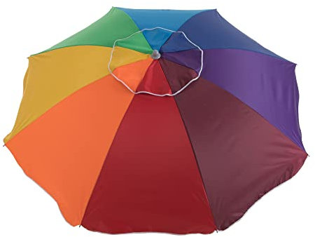 AREMAR Sombrilla de Playa Resistente al Viento Airvent, Protección UV, Varillas de Fibra de Vidrio e Incluye Funda para Transporte (220 cm. Multicolor)
