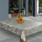laro Wachstuch-Tischdecke Abwaschbar Garten-Tischdecke Wachstischdecke PVC Plastik-Tischdecken Eckig Meterware Wasserabweisend Abwischbar AQ, Muster:Blätter Silber Schwarz Metallic, Größe:80x120