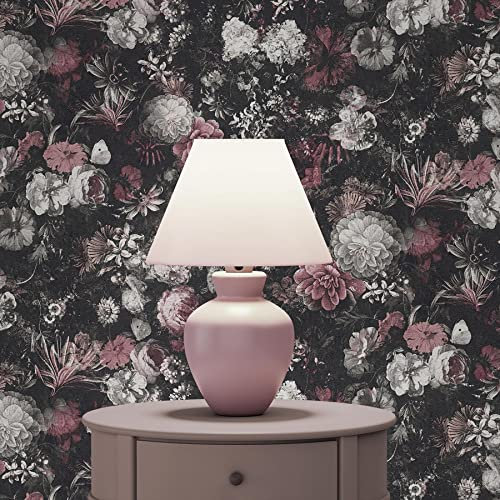 WTD 3354 Mario M1-No.3354 Papier peint intissé Motif fleurs Rouge/noir