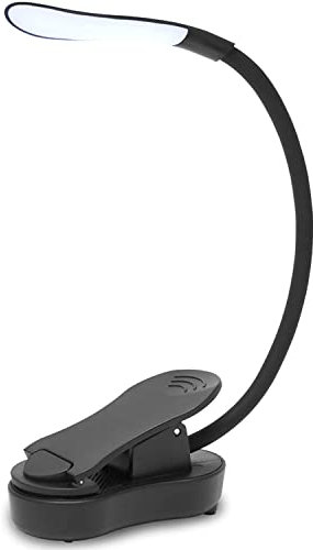 Amnossi Leselampe Buch Klemme, Buchlampe mit 7 LEDs, 3 Farbtemperatur Modi, Stufenlose Helligkeit Klemmlampe, USB Wiederaufladbare Klemmleuchte, 360° Flexibel für Nachtlesen ins Bett, beim Reisen usw