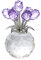Lila Rose Blume Kristall Figur mit Vase, Blumenstrauß Ornament Geschenke für Frau Freundin Frauen, handgefertigte Kristallblume Sammlerstück Home Tischdekoration ​für Valentinstag Hochzeit Jahrestag