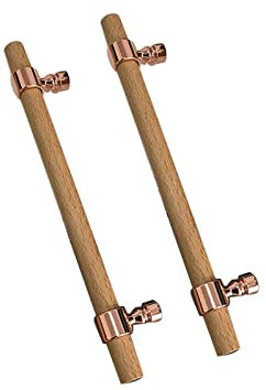 2 Stücke Stoßgriff Holz Schrankgriffe Möbelgriff Schrank Holzgriffe Möbel Küche, Haushalt & Wohnen für Küche Schublade, Tür, Schränke,Hause Büro Dekoration (96mm,Rose Gold)