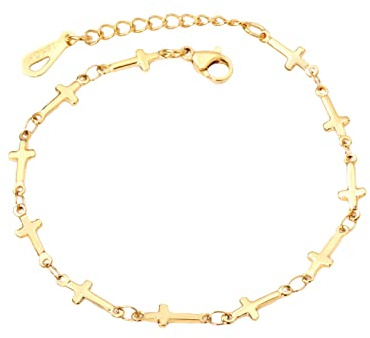 KAREN66 Luxuriöses schlankes Armband für Damen Legierungs-Kupfer-Kreuz-Armband-Geschenk für besten Freund-Schwester-Herz-Armband