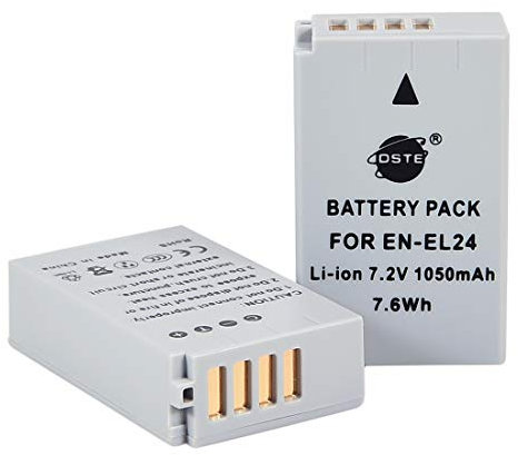 DSTE EN-EL24 ENEL24 Rechargeable Li-ion Battery (2-pack) Compatible with Nikon 1 J5