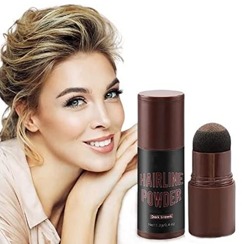 Hair Powder - Hair Fibres Hair Loss Treatment - Quickly Cover Hairline - Waterproof and Sweatproof Hairline Cover for Thinning Hair - White Hair Spray Temporary - Grey Hair Root Concealer (Dark Brown)