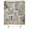 Badewanne Vorhang Weiß Schwarz, Duschvorhang Waschbar Stoff Zeitung Duschvorhang 180x180 Polyester Bad Vorhang Badezimmer Deko