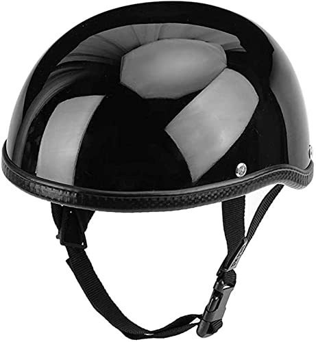Casques De Tête De Mort Ultra-Minces, Bonnet À Profil Bas Demi-Casque De Moto Allemande, Certifié Dot Adulte Homme Femme Demi-Coque Nouveauté Petit Casque pour Chopper B,L:59-60CM