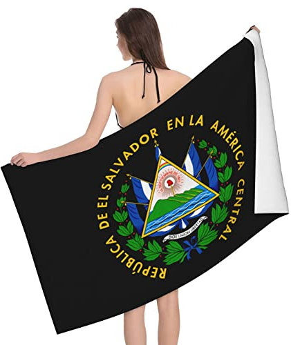 Bath Sheet Armoiries du Salvador Serviettes De Toilette Microfibre Serviettes À Sauna Respirabilité Serviettes De Bain pour Usage Quotidien Enfants Hôtelière,80X130Cm