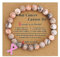 LUOKIFUR Bracelet accessoire perlé de sensibilisation au cancer du sein avec breloque ruban rose Bracelet réglable cadeau pour amis, famille, collègues (pink zebra)