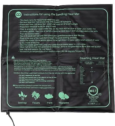 Tappetino Riscaldante Impermeabile per Piantine, uniformità di Riscaldamento 50x52 Cm, Multiuso Pieghevole con Riscaldamento Rettile per la Germinazione delle Piante (Spina UE