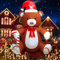 Kalolary 7 Fuß Aufblasbarer Weihnachtsbär, Aufblasbarer Flauschiger Weihnachtsbär mit Weihnachtsmütze Gehstock Aufblasbare Weihnachtsdekoration Drinnen Draußen Zuhause Urlaub Hof Rasen Garten Party