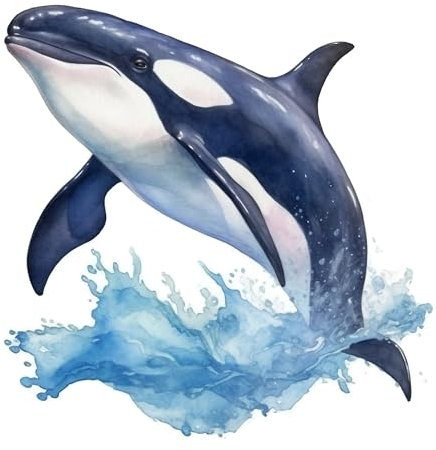 GRAZDesign Wandtattoo Orca Badezimmer Aufkleber, Wandsticker Nordsee | Wandaufkleber Bad, Tür, Fliesenaufkleber Klebefolie - 51x50cm