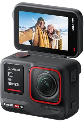 Insta360 Ace Pro - 8K Action Camera Co-engineered with Leica, Flagship 1/1.3 Sensor and AI Noise Reduction for Unbeatable Image Quality, 4K120fps, 2.4 Flip Screen & Waterproof