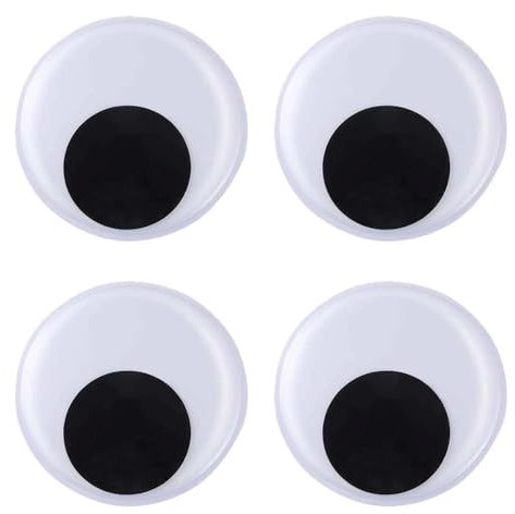 4 paquetes de ojos gigantes, color blanco y negro, autoadhesivos, ojos grandes