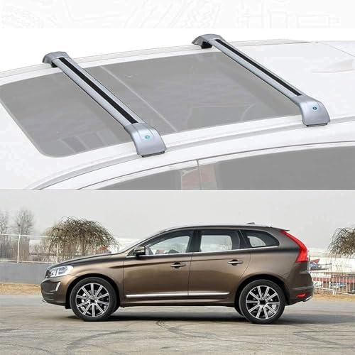 HALEUP Dachträger aus Aluminium für Volvo Xc60 2015-2017, Querträger Gepäckträger Fahrradträger Kreuzschienen-Dachträge Auto Zubehör