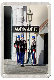 Femer Blechschild Reise 12x18cm Monaco Urlaubsort Europa Trip Dekoration