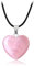 NATOSU Collier cœur en Cristal avec lanière en Cuir pour Femme - Cristaux de cœur d'amour - Cristaux de guérison naturels - Pierres précieuses - Pendentif Reiki - Bijoux Cadeaux