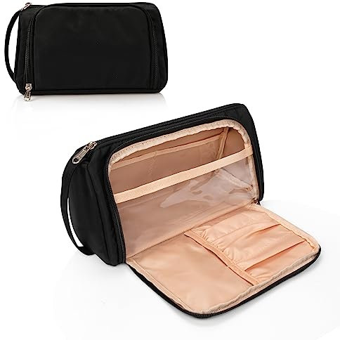 Kleine Make-up Tasche, Make-up Tasche, Reise kosmetischer Veranstalter für Damen und Mädchen (schwarz)