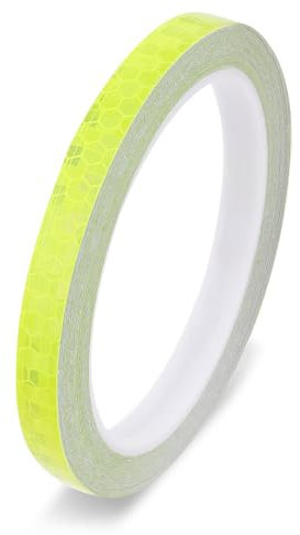 Prasacco Reflektierende Klebeband, 10mm x 8m Gelbe Reflektierende Aufkleber Selbstklebende Wasserdicht Aufkleber Hohe Intensität Reflektor Warnband für Straße, Fahrräder, Helme, Motorrad