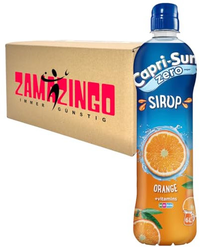 Capri-Sun Zero Orange Sirup Vegan Getränk mit Vitaminen B6, B1, Biotin 600ml | Erfrischender Genuss von Capri Sonne Orange