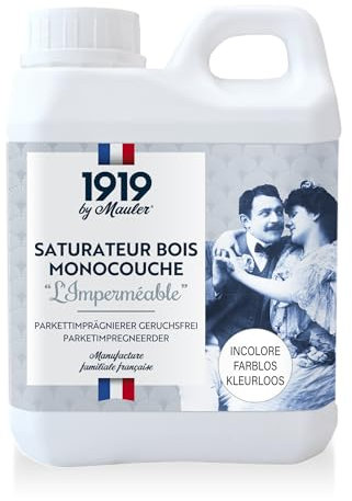 1919 BY MAULER - Saturateur monocouche - Chêne Clair - 2,5L = 27m2 - « L’imperméable » : terrasse & bois extérieur – protection anti-UV, grisaillement, intempérie, usure - Une seule couche à appliquer