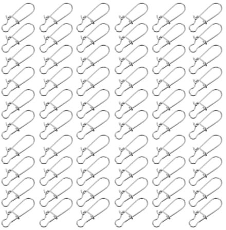 Supvox 100 Stück Kurbelköder-Druckknöpfe Aus Edelstahl Duo-Lock-Druckknöpfe Angelclips Schnelle Druckknöpfe Karabinerhaken Verbinder Süßwasser-Bassangeln