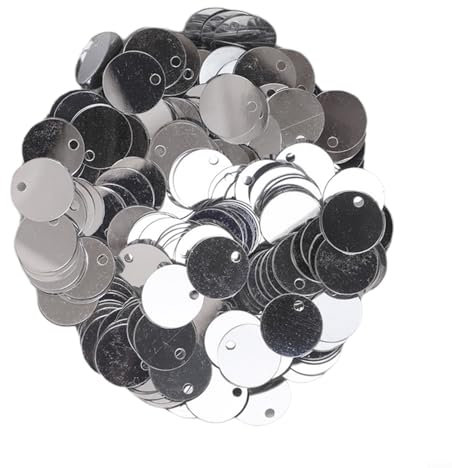 EXTRWORY 10mm Runde Kunststoff Pailletten mit Loch DIY Pailletten für DIY Schmuck und Kleidung (Silber)