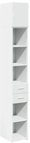 vidaXL Hochschrank Schmal Weiß 30x42,5x225 cm Holzwerkstoff, Hochschrank schmal, Schrank hoch, hoher Schrank, Schrank schmal, schmaler Schrank