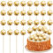 Ephlyn 24Pcs Gold Disco Ball Cupcake Toppers Disco Ball Cupcake Picks Mini Disco Ball Cake Toppers Disco Theme Cake Decorations for Disco Theme Party 70s Disco Party Decorations