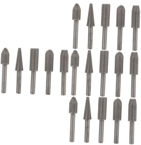 OSALADI Juego De Limas De Acero De 20 Piezas Herramientas Eléctricas Molienda Rotativa Lima De Madera Talla De Limas Rotativas Accesorios De Troquelado Fresas De Corte Para