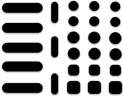 APeiSi Universelle Webcam-Abdeckungen, Zubehör für Privatsphäre, keine Rückstände, sicherer Bildschirmverschluss, Punkte, Quadrate und Stangen, 26 Stück, Schwarz