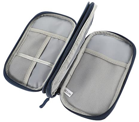 Angoily Cable Organizer Bag Usb Power Bank Power Plug Electronic Accessories Storage Bag Outdoor Pouch Dark Blue