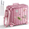 V.R.HOPE Hülle Kompatibel mit AirPods 4 Case Cover, Funny Suitcase Design Schutzhülle für Airpods 4 Generation 2024, Cute Fashion Protective Hard Case mit Cleaner Kit und Karabiner- Rose Gold