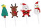 BUGUUYO 4pièces Décorations De Gâteau Créatives Pour Noël Piques à Gâteau Avec Éléments Festifs Accessoires De Fête Et Objets Photo Amusants