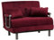 Mendler Schlafsessel HWC-K29, Klappsessel Schlafsofa Gästebett, Liegefläche 190x100cm, Stoff Chenille (370g/m²) - Bordeaux