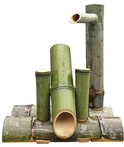 GLJTUO Bambuskunst Zen Im Japanischen Stil Jinglu Zirkulierende Wasserornamente Hofgarten Steingarten Brunnen Landschaftsbau Aquarium Stein Mit Pumpe, 60Cm, Kreativität,