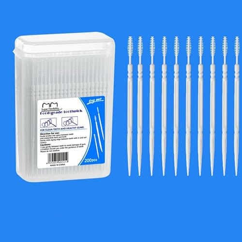 Vonmerie Angle - Cepillos interdentales, color blanco, limpieza controlada de los espacios interdentales, también en lugares de difícil acceso, 200 unidades
