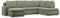 Mebligo - Ecksofa mit Schlaffunktion und 3 Bettkasten FORESTA 300x89x200 (BxHxT) Cord - Grün - Ottomane Rechts Eckcouch, Couch U Form, Sofa Wohnzimmer, Sofas & Couches, Eckschlafsofa