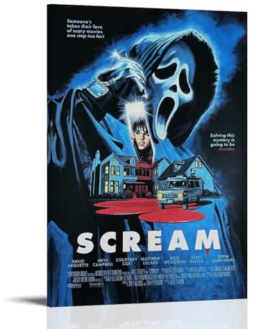 PANTTING Scream Horror-Film-Poster, ästhetischer Leinwand-Kunstdruck, Heimdekoration für Schlafzimmer, Wohnzimmer, 40 x 60 cm, Rahmenstil