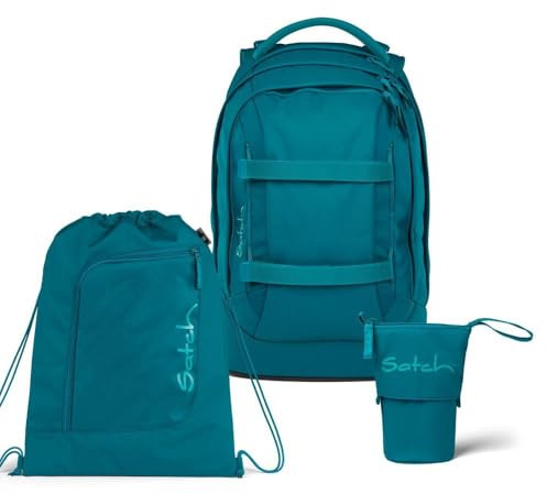 Satch Pack Pencil Slider Light Edition Schulrucksack Set 3tlg. inkl. Sportbeutel (Deep Petrol)