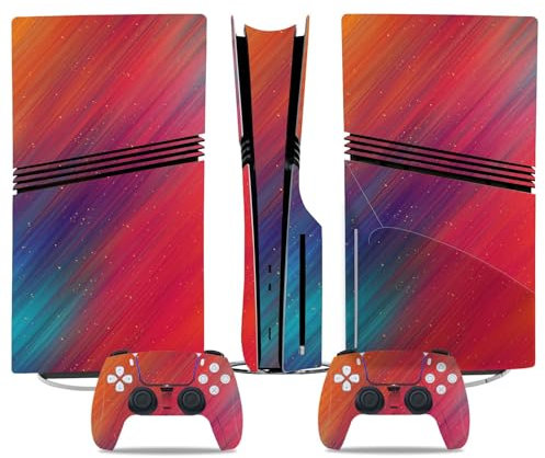 Anti Rayures pour PS5 Pro Skin Disc Edition & pour PS5 Pro Skin Digital Edition Console Et Contrôleur Vinyl Cover Skins Wraps Scratch Resistant Compatible 33544 sans Mousse(Digital Edition)
