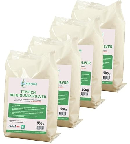 Teppich Reinigungspulver – Pulverreiniger für Teppiche, Teppichböden & Polster – schonende Trockenreinigung (2 Kg)