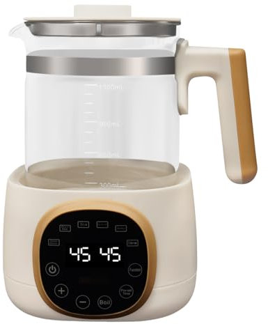 1,3L Baby-Flaschenwärmer/Wärmflaschenhalter 72-stündiger Thermostat mit LED-Anzeige, Einstellbare Temperatur von 37–95 °C, Geeignet zum Zubereiten von Milchnahrung und Desinfektion